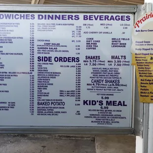 Drive-in menu