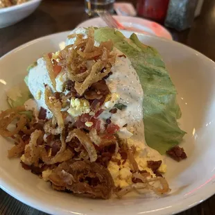 Wedge salad with homemade ranch dressing