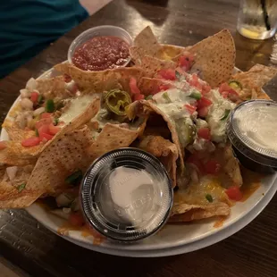 Chips with cheese and salsa