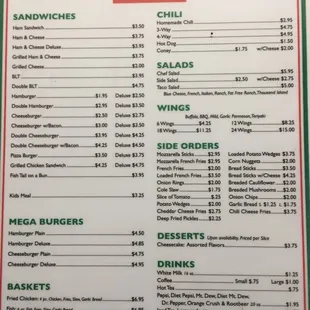 the menu
