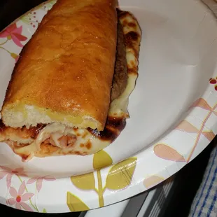 Delicious pizza hoagie!