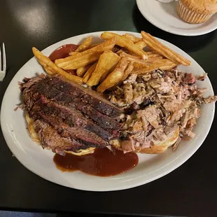 Chopped pork and brisket