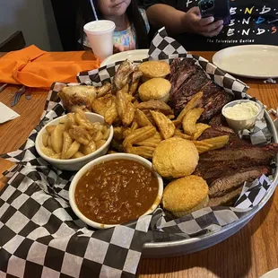 a large platter of food