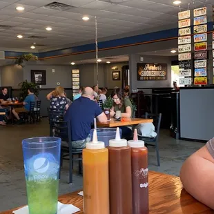 a woman sitting at a table