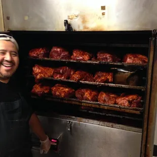 Smoking a lot of pork