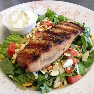 Salmon Salad with homemade bleu cheese