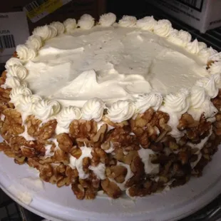 Carrot cake before slicing