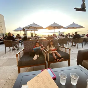 Dinner celebration with kids