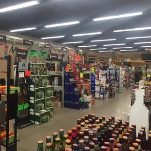 There are rows and rows of bottles!