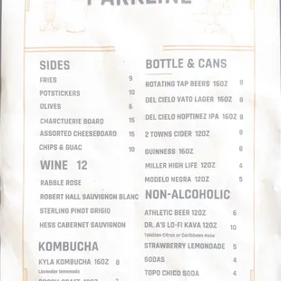 menu