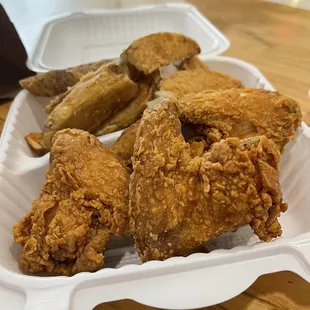 3 wings and fries - $8