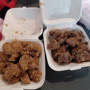 Fried liver, &amp; fried gizzards. $5.50 each container.