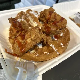 waffles, food