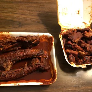 Beef ribs and rib tips