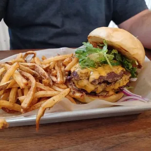 All American double and fresh cut fries