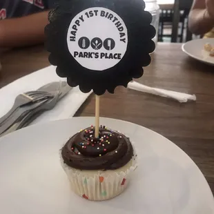 Birthday celebration cupcake