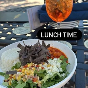 Lunch bowl plus aperol spritz