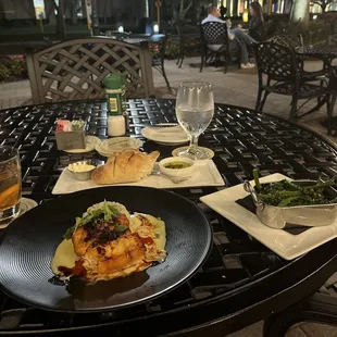 Grouper and broccoli.  Both were awesome (maybe the best broccoli I&apos;ve had)