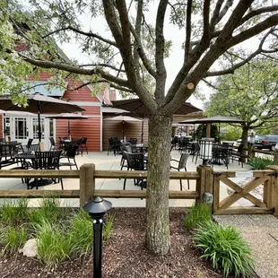 patio area with tables and chairs