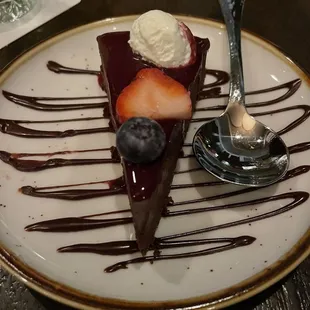 Flourless chocolate cake.