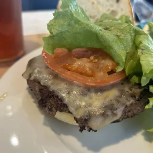 Burger cooked medium well