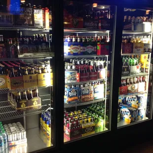 a refrigerator full of beer