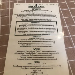 menu