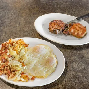 porkchop breakfast platter