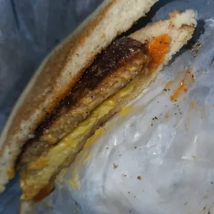 Sausage, Egg &amp; Cheese... I added the black pepper &amp; hot sauce.