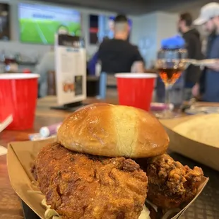 Nashville hot sandwich and football