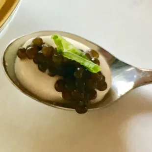 Caviar and Bellwether Farms Creme Fraiche - items purchased at Parkside Farmers Market