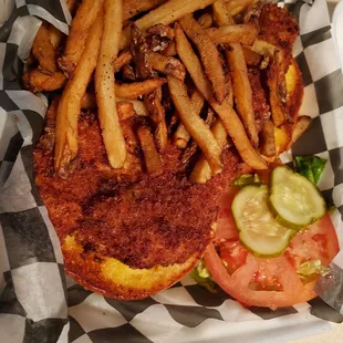 Crispy Fish Sandwich and Fries