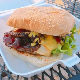 Bacon Cheeseburger.  Made-to-order and delicious.