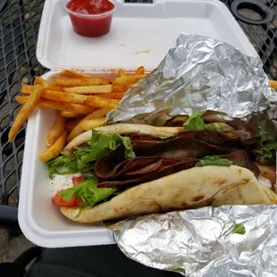 Gyro and Cajun fries