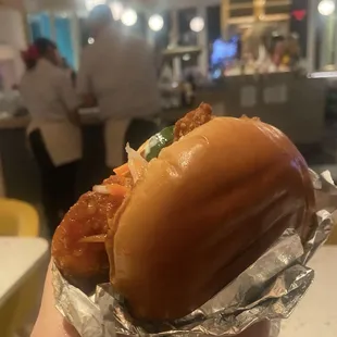 Sweet and Spicy Fried Chicken Sandwich