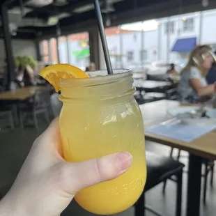 Peach mason cocktail