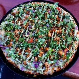 Bombay Pizza w/Mint Chutney Drizzle