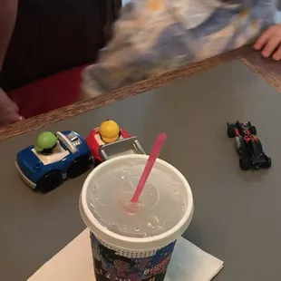 A server who wasn't even ours brought us cars for our kid to play with!!! Man was she amazing!!!!!!!!