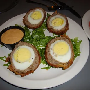 Scotch eggs &amp; dipping sauce - A+