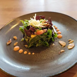 House Salad
Strawberry vinaigrette, shallot, tomato,
gruyere, toasted almond