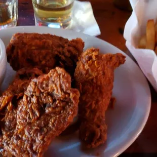 Hottest chicken ever but delicious. Would order again in a heartbeat.