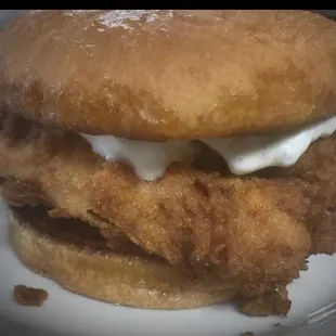 Hand breaded haddock Fish fillet sandwich served on Friday&apos;s
