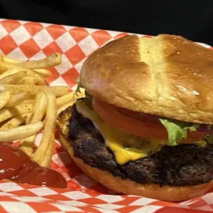 Cheese Burger and Fries-ordered medium but this one was medium well. Still good