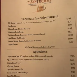 Food menu