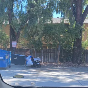 I hit this lady with my garbage as she was defecating in the dumpster.
