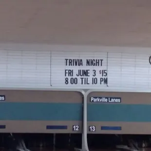 Trivia night starting soon!