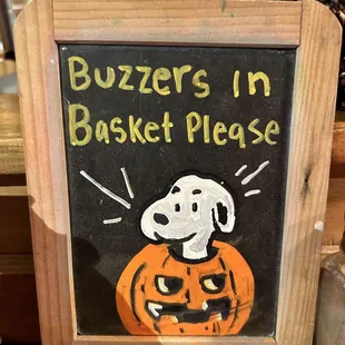 Cute snoopy sign for basket buzzers