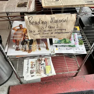 Free reading material by the door