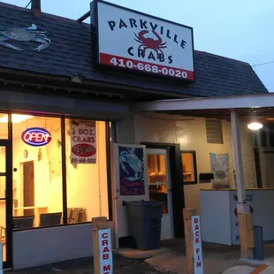 the front of the restaurant