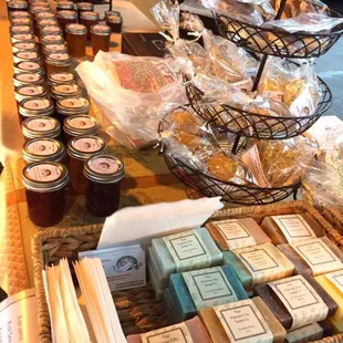 a variety of goods on display